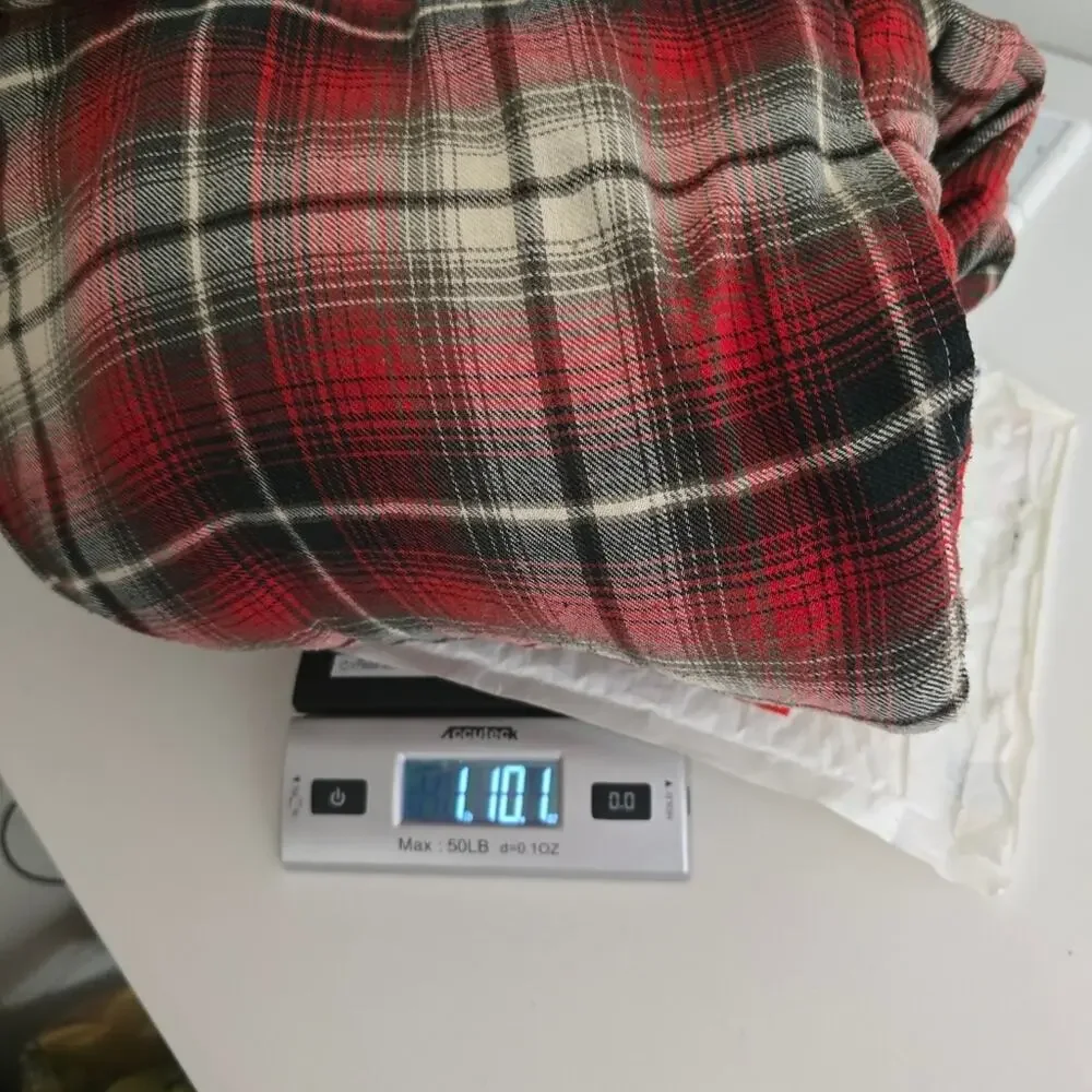Vintage 80s Red Plaid Sherpa Lined Quilted Shacket Jacket Men's Outdoor Chore L